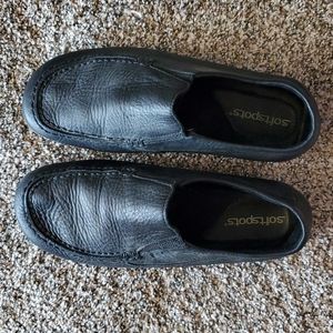 Soft spot women's leather shoes, sz 8w in black